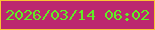 文字の大きさ：4、枠の色：fac334、背景の色：bc276f、文字の色：60ee24 無料ブログパーツのブログ時計