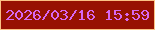 文字の大きさ：4、枠の色：fac384、背景の色：971202、文字の色：d768f2 無料ブログパーツのブログ時計