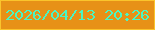 文字の大きさ：4、枠の色：fac42c、背景の色：e79117、文字の色：4af5c3 無料ブログパーツのブログ時計