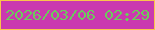 文字の大きさ：3、枠の色：fac54b、背景の色：ca39af、文字の色：6bcb5c 無料ブログパーツのブログ時計
