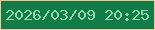 文字の大きさ：4、枠の色：fac58a、背景の色：0f7c49、文字の色：93d7a7 無料ブログパーツのブログ時計