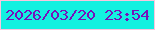 文字の大きさ：2、枠の色：fac6de、背景の色：13f1e0、文字の色：7712ba 無料ブログパーツのブログ時計