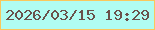 文字の大きさ：4、枠の色：fac75b、背景の色：b0fcf1、文字の色：6a514b 無料ブログパーツのブログ時計
