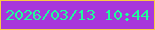 文字の大きさ：1、枠の色：fac944、背景の色：a836dc、文字の色：20fe9b 無料ブログパーツのブログ時計