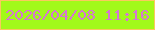 文字の大きさ：4、枠の色：fac95d、背景の色：a2f91a、文字の色：d676d3 無料ブログパーツのブログ時計