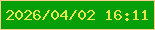 文字の大きさ：3、枠の色：facc90、背景の色：05a009、文字の色：e8e749 無料ブログパーツのブログ時計