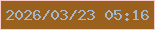 文字の大きさ：5、枠の色：faccc9、背景の色：99611d、文字の色：a5b7cb 無料ブログパーツのブログ時計