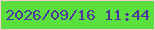 文字の大きさ：5、枠の色：facdd5、背景の色：5bdf3f、文字の色：4f369c 無料ブログパーツのブログ時計