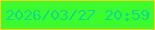 文字の大きさ：5、枠の色：face1c、背景の色：3dfc2d、文字の色：0eda8f 無料ブログパーツのブログ時計