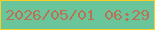 文字の大きさ：3、枠の色：face25、背景の色：6bc59a、文字の色：b77354 無料ブログパーツのブログ時計