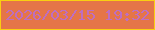 文字の大きさ：5、枠の色：facf11、背景の色：e57548、文字の色：bd6ec1 無料ブログパーツのブログ時計