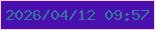 文字の大きさ：2、枠の色：facfef、背景の色：4a0faf、文字の色：33799e 無料ブログパーツのブログ時計