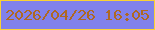 文字の大きさ：5、枠の色：fad233、背景の色：8181eb、文字の色：af6822 無料ブログパーツのブログ時計