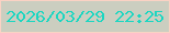 文字の大きさ：5、枠の色：fad2c4、背景の色：cbcec0、文字の色：1bd6c1 無料ブログパーツのブログ時計