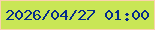 文字の大きさ：3、枠の色：fad3ae、背景の色：c9e656、文字の色：062b8b 無料ブログパーツのブログ時計