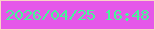 文字の大きさ：5、枠の色：fad3c7、背景の色：e557e9、文字の色：47f598 無料ブログパーツのブログ時計