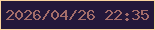 文字の大きさ：1、枠の色：fad49f、背景の色：24183a、文字の色：a46d6a 無料ブログパーツのブログ時計
