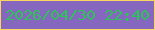 文字の大きさ：3、枠の色：fad65f、背景の色：8567c0、文字の色：2dc356 無料ブログパーツのブログ時計