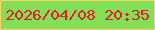 文字の大きさ：4、枠の色：fad667、背景の色：83df58、文字の色：ee1a28 無料ブログパーツのブログ時計