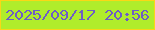 文字の大きさ：3、枠の色：fad716、背景の色：b0ed2b、文字の色：6e5dc6 無料ブログパーツのブログ時計