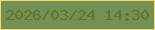文字の大きさ：1、枠の色：fad76d、背景の色：739056、文字の色：617520 無料ブログパーツのブログ時計