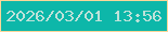 文字の大きさ：5、枠の色：fad799、背景の色：0db7a9、文字の色：bee2d9 無料ブログパーツのブログ時計