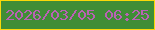 文字の大きさ：4、枠の色：fad809、背景の色：3f8d36、文字の色：b962b4 無料ブログパーツのブログ時計
