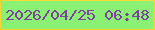 文字の大きさ：4、枠の色：fad833、背景の色：8bf175、文字の色：7e439d 無料ブログパーツのブログ時計