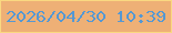 文字の大きさ：1、枠の色：fad881、背景の色：eeb076、文字の色：5598d3 無料ブログパーツのブログ時計