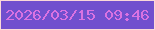 文字の大きさ：1、枠の色：fad8d9、背景の色：714fce、文字の色：da72e2 無料ブログパーツのブログ時計