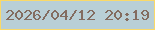 文字の大きさ：2、枠の色：fad968、背景の色：b9cfd6、文字の色：836c60 無料ブログパーツのブログ時計