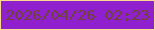 文字の大きさ：1、枠の色：fad991、背景の色：9020cd、文字の色：6e433b 無料ブログパーツのブログ時計