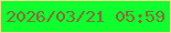 文字の大きさ：5、枠の色：fad992、背景の色：0fff2f、文字の色：8b6a37 無料ブログパーツのブログ時計