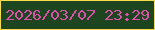 文字の大きさ：3、枠の色：fadb49、背景の色：1d4520、文字の色：db51aa 無料ブログパーツのブログ時計