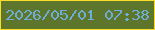 文字の大きさ：2、枠の色：fadc2b、背景の色：5e762b、文字の色：6daed7 無料ブログパーツのブログ時計