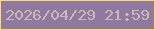 文字の大きさ：1、枠の色：fade60、背景の色：8f79a1、文字の色：cab9b5 無料ブログパーツのブログ時計