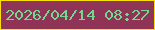 文字の大きさ：4、枠の色：fadf0a、背景の色：8f3357、文字の色：75d68d 無料ブログパーツのブログ時計