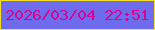 文字の大きさ：4、枠の色：fadf25、背景の色：6e6cec、文字の色：d30693 無料ブログパーツのブログ時計