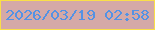 文字の大きさ：3、枠の色：fadf48、背景の色：d5a9a7、文字の色：5492e4 無料ブログパーツのブログ時計