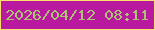 文字の大きさ：5、枠の色：fae06f、背景の色：b8199e、文字の色：abc373 無料ブログパーツのブログ時計