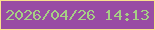 文字の大きさ：3、枠の色：fae08e、背景の色：994ba4、文字の色：a6ce85 無料ブログパーツのブログ時計