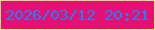 文字の大きさ：5、枠の色：fae57c、背景の色：e60f74、文字の色：217ffb 無料ブログパーツのブログ時計