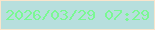 文字の大きさ：5、枠の色：fae5cc、背景の色：b7dfdd、文字の色：7af893 無料ブログパーツのブログ時計
