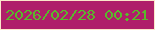 文字の大きさ：2、枠の色：fae7ca、背景の色：af1f6a、文字の色：59b92b 無料ブログパーツのブログ時計