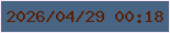 文字の大きさ：2、枠の色：faecfa、背景の色：476483、文字の色：592005 無料ブログパーツのブログ時計