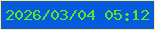 文字の大きさ：4、枠の色：faed87、背景の色：075adc、文字の色：53eb23 無料ブログパーツのブログ時計