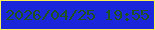 文字の大きさ：1、枠の色：faf05a、背景の色：1b26da、文字の色：1e541e 無料ブログパーツのブログ時計