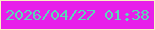 文字の大きさ：4、枠の色：faf0c5、背景の色：e71fea、文字の色：5cd8b7 無料ブログパーツのブログ時計