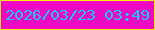 文字の大きさ：3、枠の色：faf108、背景の色：f107c3、文字の色：12ccf5 無料ブログパーツのブログ時計