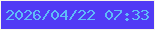 文字の大きさ：5、枠の色：faf7ea、背景の色：513bf5、文字の色：5fbaf8 無料ブログパーツのブログ時計